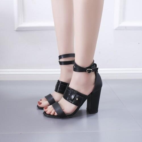 2020 new women summer sandals with super high heels Basic wild color matching Ankle buckle banquet plus size female shoes U23-22