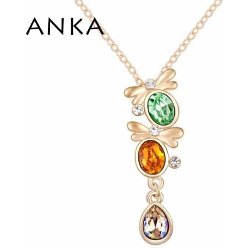 ANKA New Fashion Jewelry Statement Colorful Butterfly Crystal Necklace Main Stone Crystals from Austria #105583