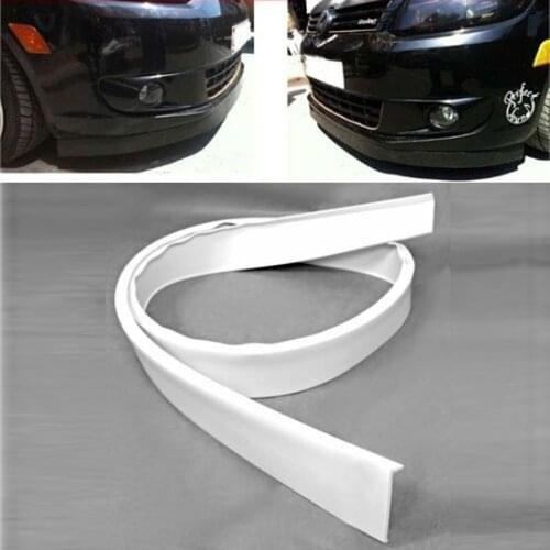 Front Bumper Tailgate Lip Rubber White Spoiler L Type 7X230 Cm