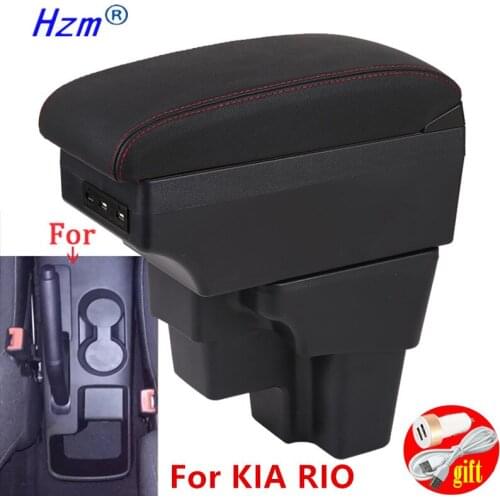 For KIA RIO Armrest For Europe South America Retrofit parts Car Armrest box Center Storage car accessories USB 2015-2019