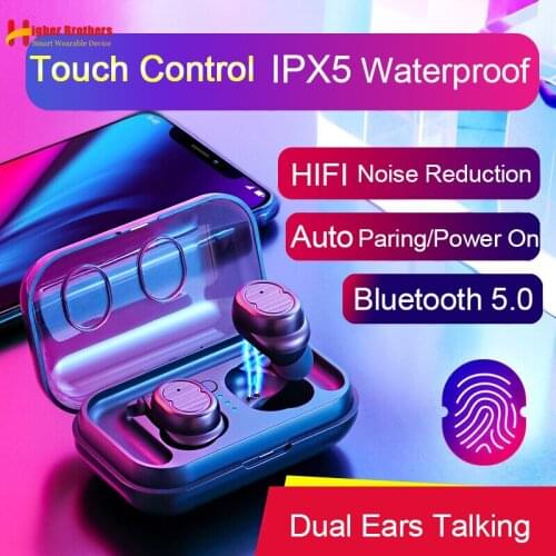Portable Mini HIFI Touch Control Dual Bass Stereo Wireless Bluetooth Air Box Sport Built-in Microphone Earphone Music Headset