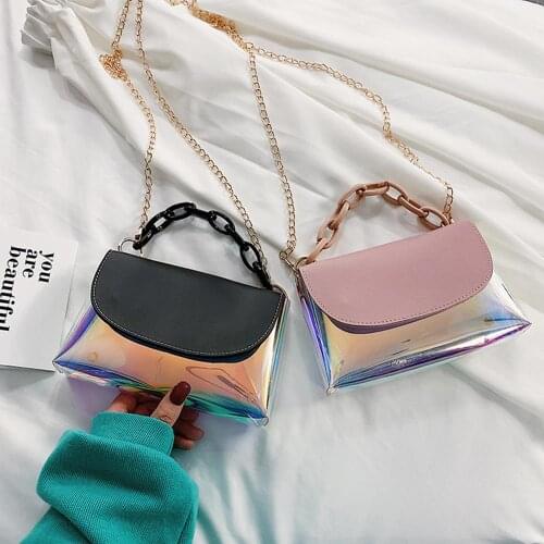 Chain Shoulder Bags 2020 Women Laser PU Leather Purse Female Fashion Crossbody Handbag High Quality Lovely Handbags