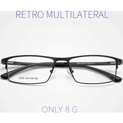 Ultra-Light TR90 Temples Metal Frame Glasses Men Business Style Full Rim Spectacles with Spring Hinges New Arrival