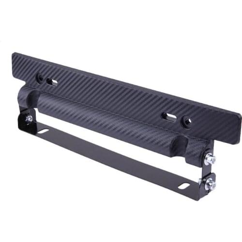 Universal Adjustable Car License Plate Frame Bracket Carbon Fiber Auto Mount Front Bumper Vehicle Number Plate Holder Accessory