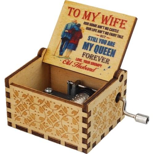 You Are My Sun Music Box Theme Music Antique Carved Wooden Hand-Crank Christmas Music Box Falling In Love Christmas Giftift