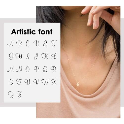 Visunion 316L Stainless Steel Necklace Personality Artistic Alphabet Pattern Pendant Necklace Accesories for Women Jewelry New