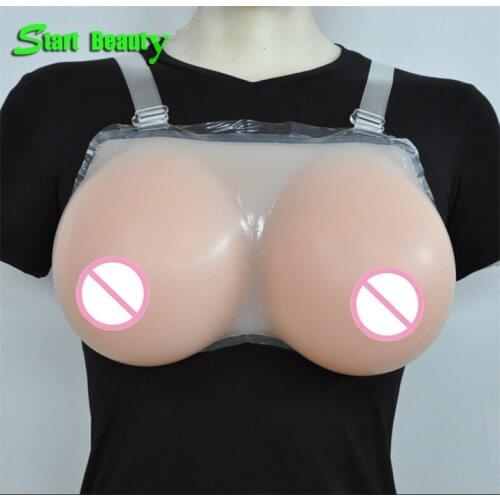 1 Pair 1000g D Cup Realistic Fake Silicone Breast Forms Artificial Boobs Tits for shemale vagina transgender drag queen shemale