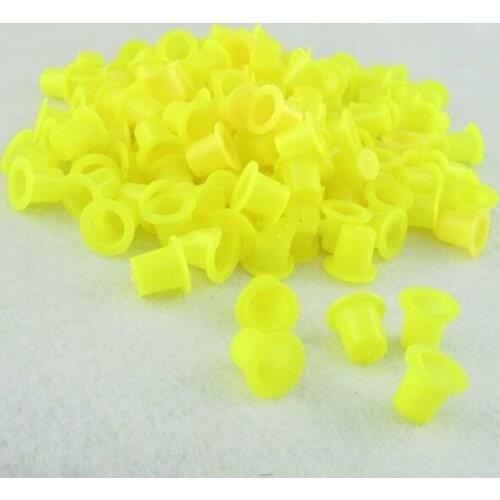 100PCS Plastic Tattoo Ink 12X8X9 mm Cup Clear Small Classic Tattoo Ink Cups Caps Tatoo Pigment Cup Cap