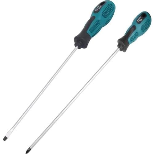 2 Packs 12 Inches Long Slotted and Phillips Screwdriver Flat Blade Screwdriver Magnetic Screwdriver with Rubber Handle