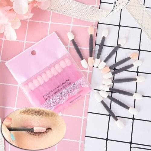 2set/20Pcs New Makeup Stick Double-end Eye Shadow Eyebrow Eyeliner Brush Makeup Sponge Applicator Tool