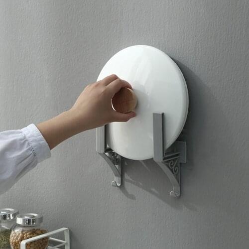 2pcs/Set Pot Lid Holder Wall-Mounted Hanging Holder for Pan Pot Cover Rack Kitchen Organizer Plastic Kitchen Storage Rack