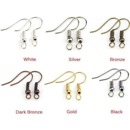 200PCS/Bag DIY Jewelry Making Findings Earrings Hook Clasp Ear Hook Wire Bead Hot Selling