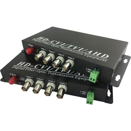 4Channel 1080P AHD HDCVI HDTVI Singlemode Single fiber 20km FC Fiber Transmitter and Receiver Fiber Video Converter