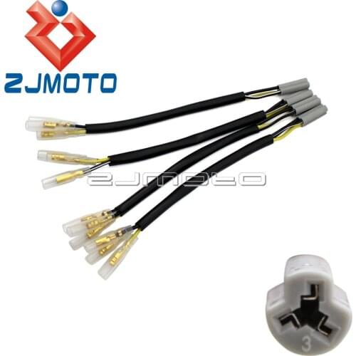 4x Motorcycle OEM Turn Signal Wiring Adapter Plug Harness Connectors For YAMAHA YZF R1 R6 FAZER FZ1 FZ6 FZ8 XJR FJR MT