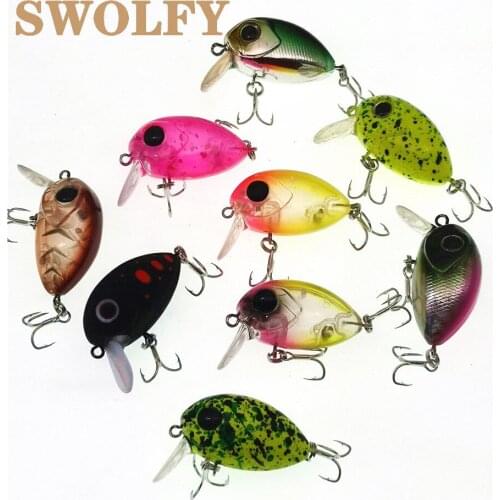 5pcs/lot SWOLFY Fishing Lure 3cm 4g Topwater Swim Fish Artificial Hard Bait Wobblers Minnow Fishing Accessories With 10#hook