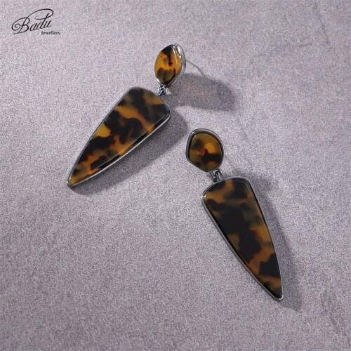 Badu Leopard Geometric Stud Earrings for Women Vintage Statement Jewelry Big Earring for Halloween Party Wild Style Wholesale