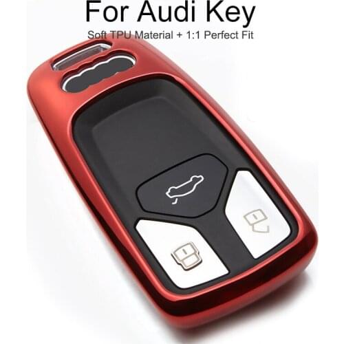 6 Colors TPU Car Key Cover Case Cap For Audi A4L A8L A4 B9 Q5 Q7 A6 C6 4F TT MK1 TTS A3 8P RS3 2018 Key Chain Ring Shell Styling
