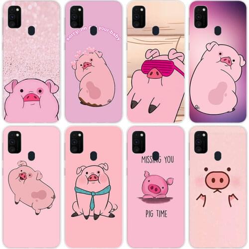 Cute PINK Kawai Pig Case for Samsung Galaxy M11 M10S M01 M21 M31S M51 A01 J2 Core A21 A42 J6 A6 A8 Plus A7 2018 Silicone Cover