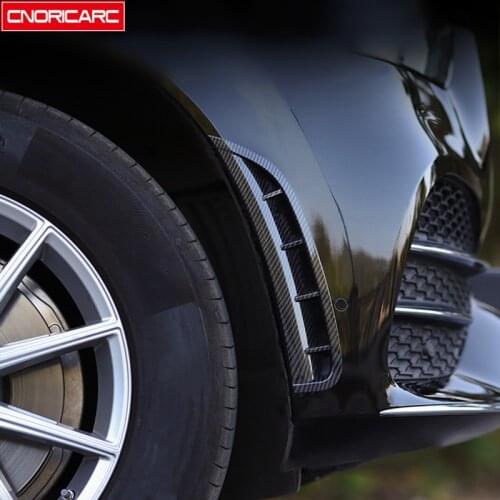 Wheel Eyebrow Decorative Stickers Shark Cheek Vents Front Bumper Intake Gag Trim 2Pcs For Mercedes Benz GLE W167 350 450 2020