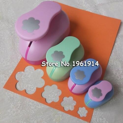 7.5cm, 4.7cm, 3.5cm, 2.4cm six petal shape craft punch set Scrapbooking school Paper Puncher eva hole punch free shipping