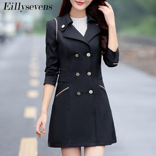 Eillysevens Women's Double Breasted Trench Coats
