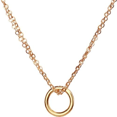 Euro-American Hot Sale Jewelry Fashion Creative Round Pattern Necklace Female Sweater Chain Of High Quality Gift 2 Color Options