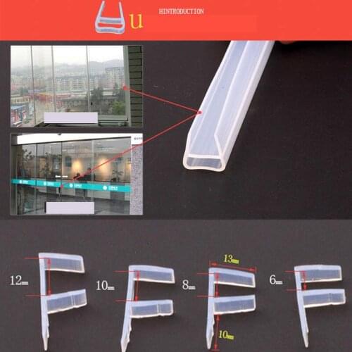 F/U/H Shape Glass Door Tape Sealing Silicone Rubber Window Glass Gasket Strip Bath Screen Door B99