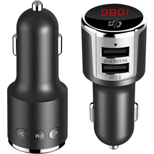 YASOKRO FM Modulator Transmitter Handsfree bluetooth Car Kit Fast Charge Dual USB QC3.0 Car Charger MP3 Player Car Phone Charger