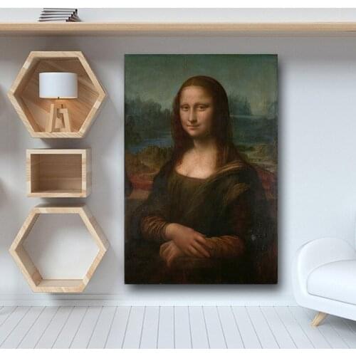 Mona Lisa by Leonardo da Vinci Reproduction Famous Oil Painting on Canvas Art Posters and Prints Wall Picture for Living Room