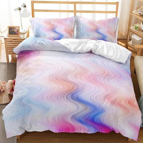 New Flow Color Texture Series Bedding Set 3D Art Colorful Duvet Cover Pillowcases Twin Queen Size Bedspread Childrens Adult Gift
