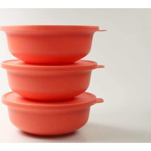 Tupperware Aloha 3 Piece Set, 1lt. Salmon (3 x1lt) Serving Bowl Bowl, Salad Bowl