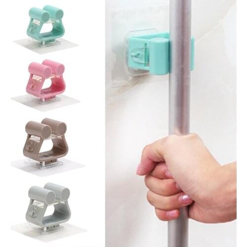 Punch-free Mop Hook Bathroom Holder Rack Bathroom Wall Broom Hanger