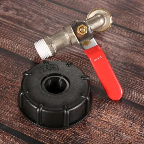 Brass+Plastic Tank Ball Outlet Tap Adapter Thick Thread 15mm Adapter Bib Snap-on Connector 1/2" 3/4" IBC Garden Hose Part