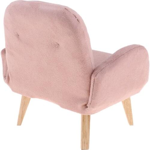 1/6 Scale Flannelette Japanese Sofa Armchair Model for Dolls House Furniture Decor Pink