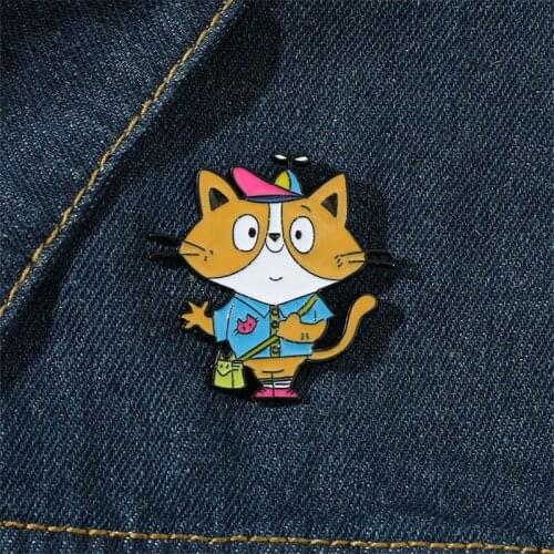 Fashionable Shoulder Bag Kitten Brooch Backpack Lapel Jacket Badge Brooch Men and Women Christmas Popular Jewelry Gifts