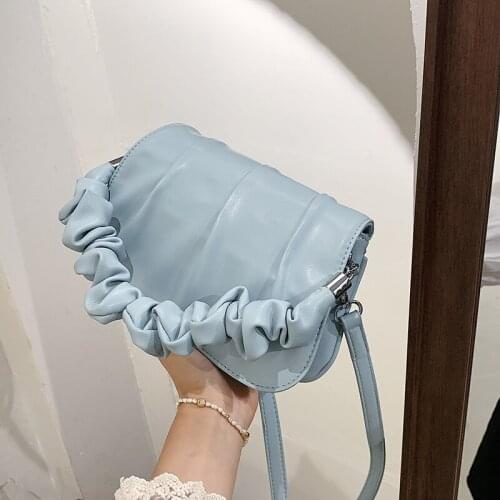 Fashion Cloud Bag Women Fold Pu Leather Crossbody Bag And Handbag Ladies Summer Versatile Shoulder Purse Female Hobos Armpit Bag