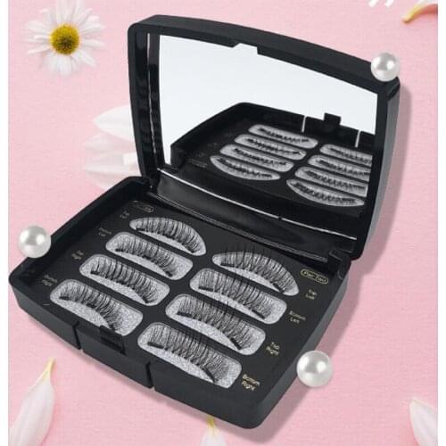 3D Magnetic Eyelashes Artificial Eyelashes Set Reusable Synthetic Fiber Magnetic Magnetic Eyelashes 1 set