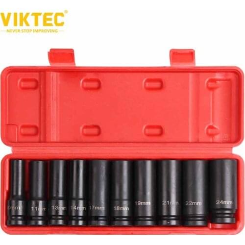 Viktec 10pc 1/2" Drive Deep Impact Socket Set 10-24mm