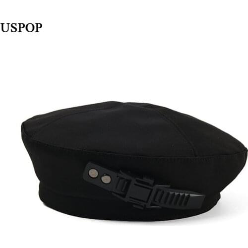 USPOP 2021 New Women Berets British Vintage Black Berets