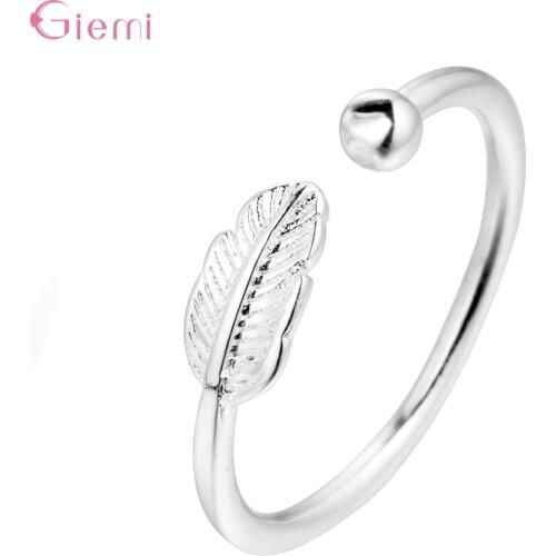 New Arrival 925 Sterling Silver Engagement Rings For Women Girls Decoration Symple Leaf Design Trendy Style