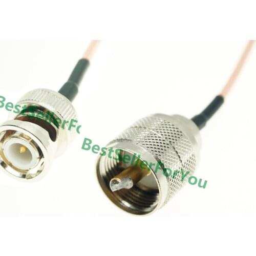 New BNC Connector Q9 male to UHF male PL259 PL-259 plug Jumper Pigtail FPV RG316 Cable