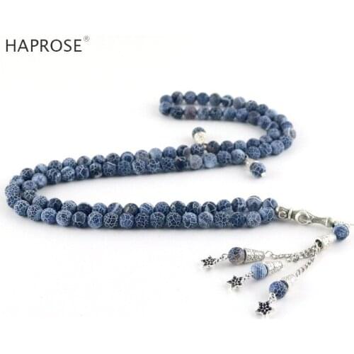 New Fashion dark gray agate 99 beads Islamic Muslim tesbih Allah Rosary Natural gray 6 8 10mm beads agate bracelet gift