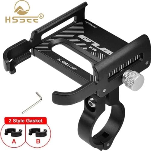 HSSEE Official Genuine CNC Aluminum Alloy MTB Road Bike Phone Holder 360° Rotating Bicycle Phone Holder Bike accessories P30