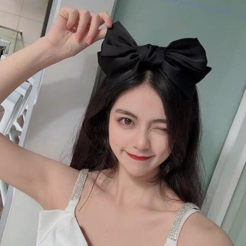 Hair Accessories 13cm Bow Hairband for Girls Handmade Solid Ribbon Headbands with Satin Hoops Kids' Daily Life Headwear