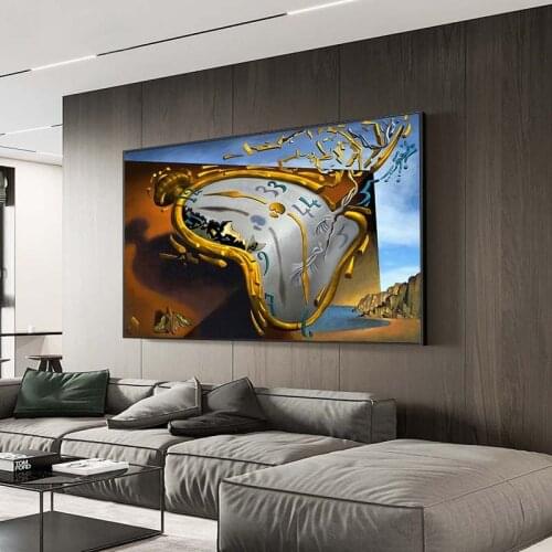 The Persistence of Memory Canvas Paintings By Salvador Dali Famous Wall Art Posters and Prints Pictures for Living Room Decor