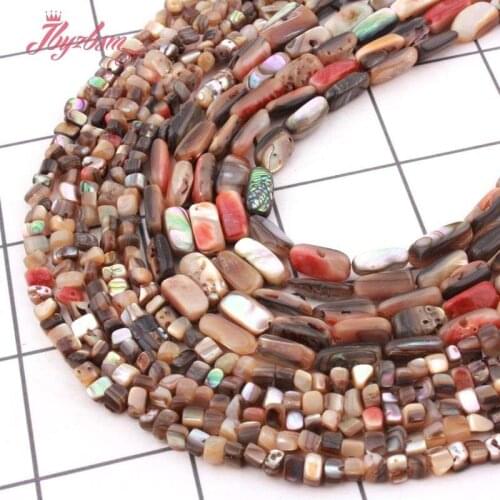 Natural Freeform Multicolor Abalone Shell Beads Natural Stone Beads For DIY Women Necklace Bracelet Jewelry Making 15"