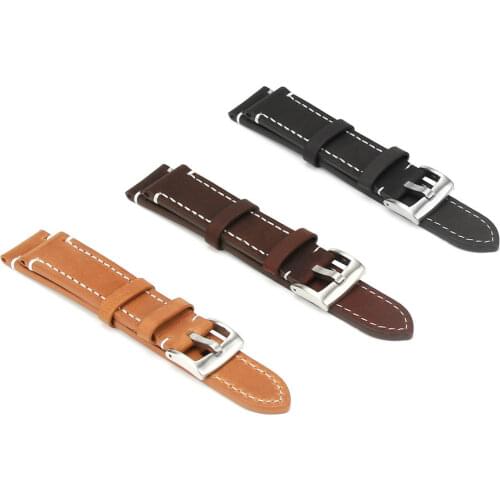 18 19 20 21 22mm Genuine Leather Watch Band For Longines/Mido/Tissot/Seiko Mens Wristwatch Strap Bracelet Black Brown Watchband