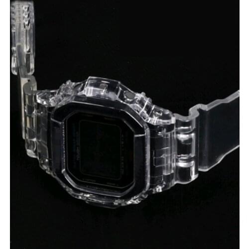 Soft TPU Clear Watch Band Case Strap For Casio G-SHOCK DW-5610 GW-M5610 DW-5600 G5610 DW5000 Sport Watchband Bezel Belt Bracelet