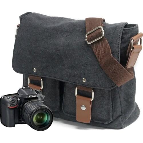 Retro diagonal canvas bag, shoulder bag, camera bag, digital SLR bag, light camera bag, photography and video equipment bag