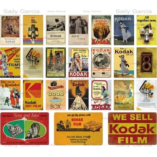 Retro Kodak Film Alcohol WIFI Metal Sign Vintage NO TRESPASSING Metal Wall Art Tin Sign Farmhouse Home Garden Living Room Decor